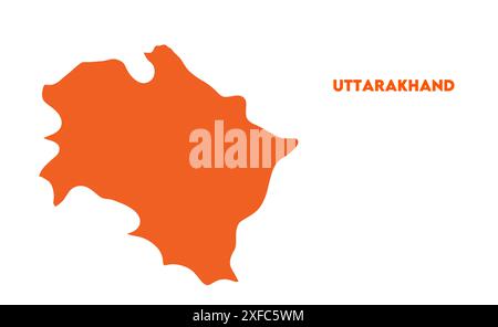 Uttarakhand vector map1, State of India, Republic of India, government, Political map, modern map, Indian flag, vector illustration Stock Vector