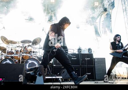 Stefan Necroabyssious (Stefanos Karasavvas) of Varathron performing at ...