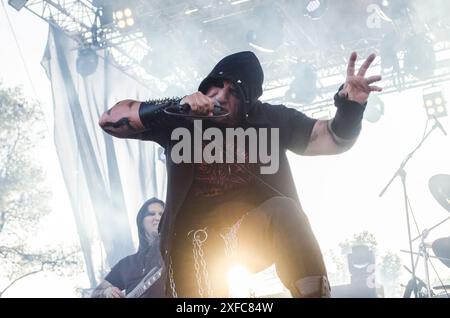 Stefan Necroabyssious (Stefanos Karasavvas) of Varathron performing at ...