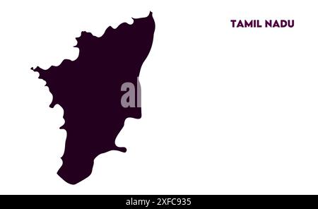 Tamil Nadu vector map1, State of India, Republic of India, government, Political map, modern map, Indian flag, vector illustration Stock Vector