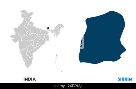 Sikkim State Map1, State of India, Republic of India, government ...