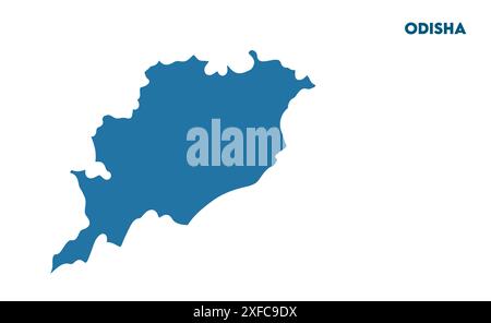 Odisha vector map1, State of India, Republic of India, government, Political map, modern map, Indian flag, vector illustration Stock Vector