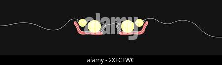 Outline car lights vector. Lighting devices with one finished line vector. Stock Vector