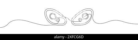 Outline car lights vector. Lighting devices with one finished line vector. Stock Vector