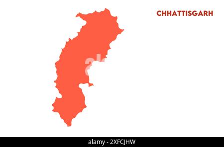 Chhattisgarh vector map1, State of India, Republic of India, government, Political map, modern map, Indian flag, vector illustration Stock Vector