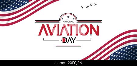 Airplanes flying in formation to celebrate National Aviation Day Stock Vector