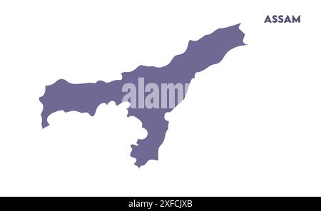 Assam vector map1, State of India, Republic of India, government, Political map, modern map, Indian flag, vector illustration Stock Vector