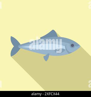 Minimalist illustration of an atlantic herring fish swimming underwater Stock Vector