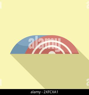 Half sliced smoked salmon fillet icon, flat style with long shadow Stock Vector