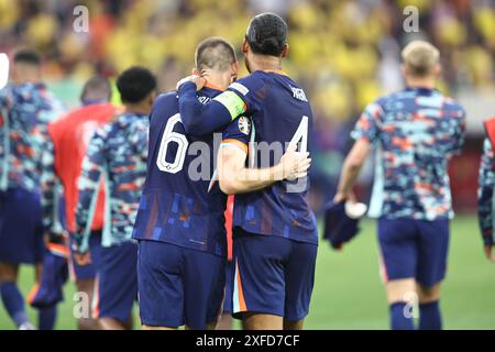 Stefan de Vrij (Netherlands)Virgil van Dijk (Netherlands) during the UEFA Euro Germany 2024 match between Romania 0-3 Netherlands at Munich Football Arena on July 02, 2024 in Munich, Germany. Credit: Maurizio Borsari/AFLO/Alamy Live News Stock Photo