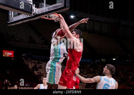 on Fiba's OQT 2024 ,Group Phase Grpoup A game against Slovenia at Peace and Friendship stadium in Piraeus-Greece on 02 July 2024 Stock Photo