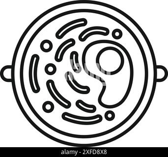 Petri dish with bacteria and cells growing in it line icon, medical tests concept Stock Vector