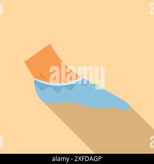 Foot wearing medical shoe cover, preventing contamination in sterile environment Stock Vector
