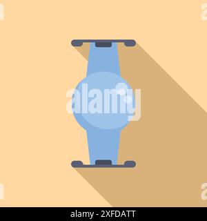 Knee replacement surgery icon showing a prosthesis implant replacing a damaged joint, in flat style for medical apps or websites Stock Vector