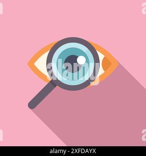 Magnifying glass examining eye concept icon, simple style Stock Vector ...
