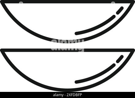 Two contact lenses are laying on top of each other, perfect for a website or app related to eye care Stock Vector