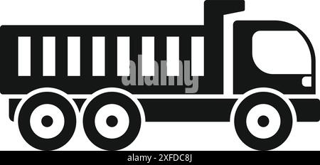 Black silhouette of a tipper truck carrying building materials Stock ...