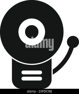 Fire alarm icon representing an emergency warning system, typically found in buildings and public spaces Stock Vector