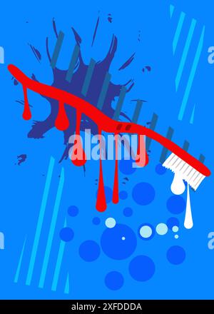 Toothbrush graffiti. Abstract modern street art decoration performed in urban painting style. Stock Vector