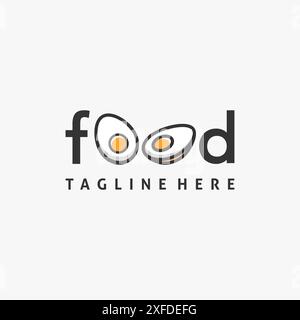 Egg in logotype for food logo design Stock Vector