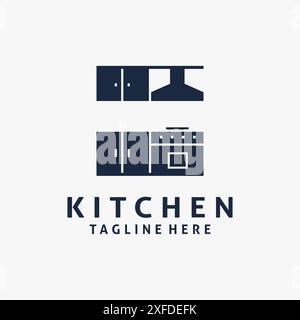 Kitchen furniture interior logo design Stock Vector