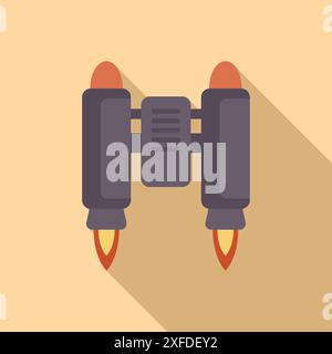 Jetpack flying forward, generating thrust and flames Stock Vector Image ...