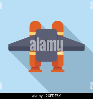 Space shuttle with twin boosters preparing for launch from earth orbit, space exploration concept Stock Vector
