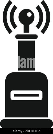 Sensor tower emitting wifi signal on a white background Stock Vector