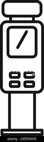 Parking meter machine accepting contactless payment using nfc technology, parking payment system Stock Vector
