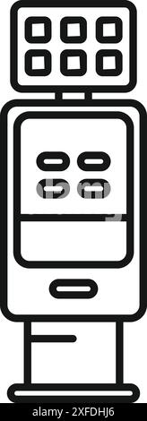 Parking meter machine accepting contactless payment using nfc technology for a convenient and modern parking experience Stock Vector