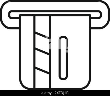 Line icon of a credit card being inserted into a pos terminal for payment Stock Vector