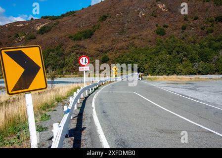 New Zealand State Highway 73 (Great Alpine Highway) Stock Photo