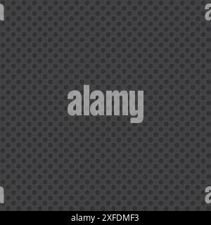 Abstract black geometric texture, seamless pattern of small rings or pixels in gray and black colors. Perforated metal mesh dark background Stock Vector