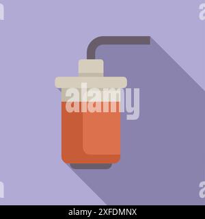 Water heater tank with pipe connecting, providing hot water for residential or commercial use Stock Vector