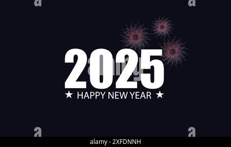 Celebrating 2025 Happy New Year Stock Vector