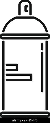 Simple black and white line art illustration of a spray paint can, perfect for projects related to art, graffiti, or design Stock Vector