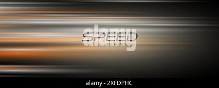 Modern abstract technology background with glowing high-speed and movement light effect. Speed background with orange and gray motion lines effect Stock Vector