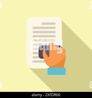 Notary public is stamping a document for approval Stock Vector