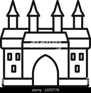 Simple illustration of a medieval castle gate, providing access to the inner courtyard Stock Vector