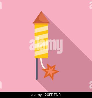 Firework rocket exploding with sparks flying, creating a festive atmosphere of joy and celebration Stock Vector