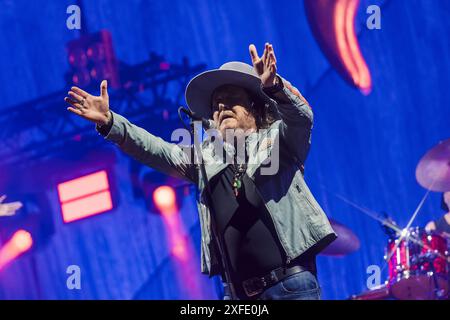 Pescara, Italy. 02nd July, 2024. Italian singer Zucchero Sugar Fornaciari is performing during the Overdose D'Amore World Tour 2024 in Pescara, Italy, on July 2, 2024 (Photo by Marco Zac/NurPhoto). Credit: NurPhoto SRL/Alamy Live News Stock Photo