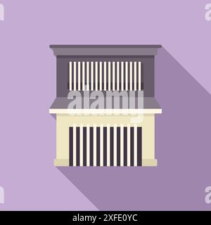 Modern building facade featuring columns and windows in a contemporary architectural style Stock Vector
