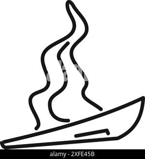 Simple line drawing of a joint smoldering and giving off smoke plumes Stock Vector