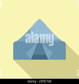 Blue camping tent is standing in the wild, providing shelter and a place to rest for adventurers Stock Vector