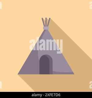 Simple illustration of a native american teepee, providing shelter and representing a rich cultural heritage Stock Vector