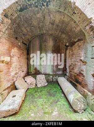 Built even before the Colosseum and probably a model for it, the amphitheatre of Capua is one the best preserved amphitheatre of the Roman times Stock Photo