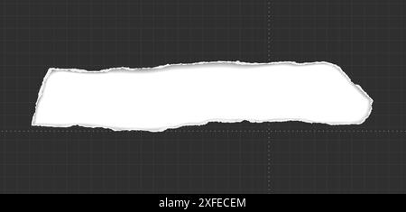 Black hole composition in paper with torn edges and soft shadow is on white. Stock Vector