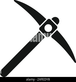 Blacksmith pickaxe forging metal tool with wooden handle, heavy equipment for construction and mining work Stock Vector