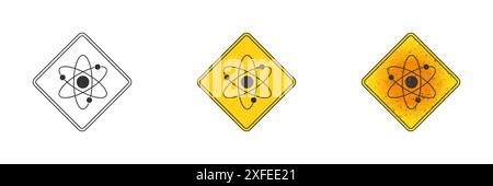 Atom icon. Molecule symbol. Flat and linear design. Vector illustration Stock Vector