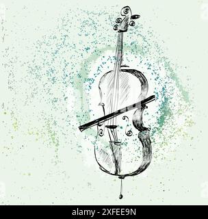 hand drawn of classical stringed music instruments Stock Vector